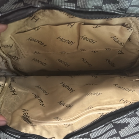 M Patterned Black and Gray Backpack - Picture 4 of 6